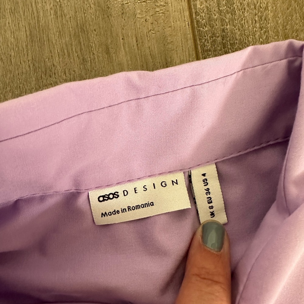 New Asos oversized purple button up shirt - Picture 3 of 6